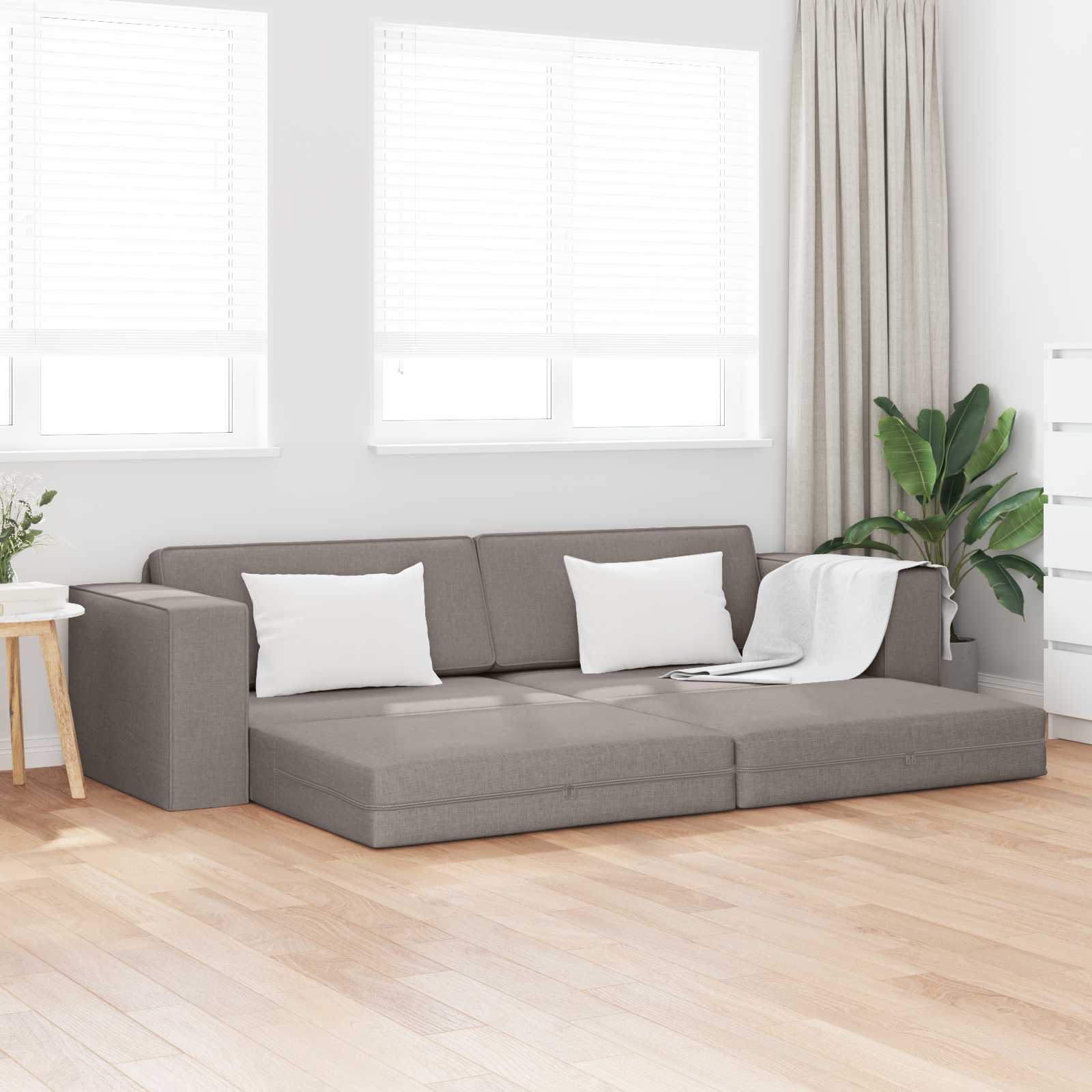 Slaapbank Taupe 245 x 78 x 77 cm Stof