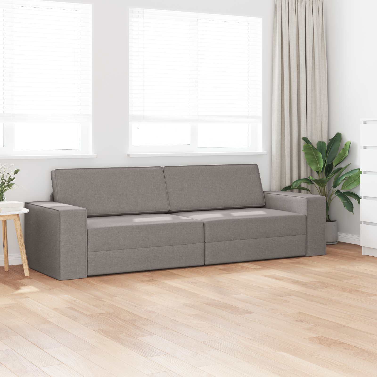 Slaapbank Taupe 245 x 78 x 77 cm Stof