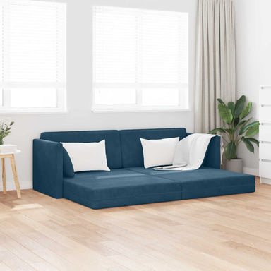 Vloerslaapbank Blauw 213 x 70 x 77 cm Fluweel