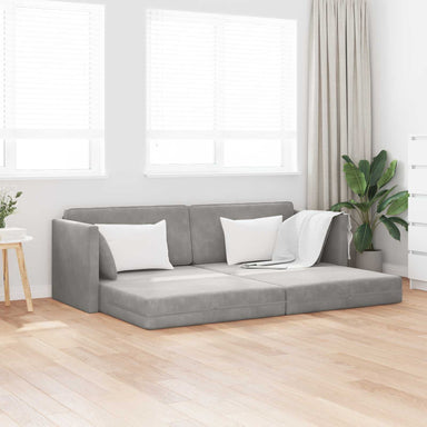Vloerslaapbank Lichtgrijs 213 x 70 x 77 cm Fluweel