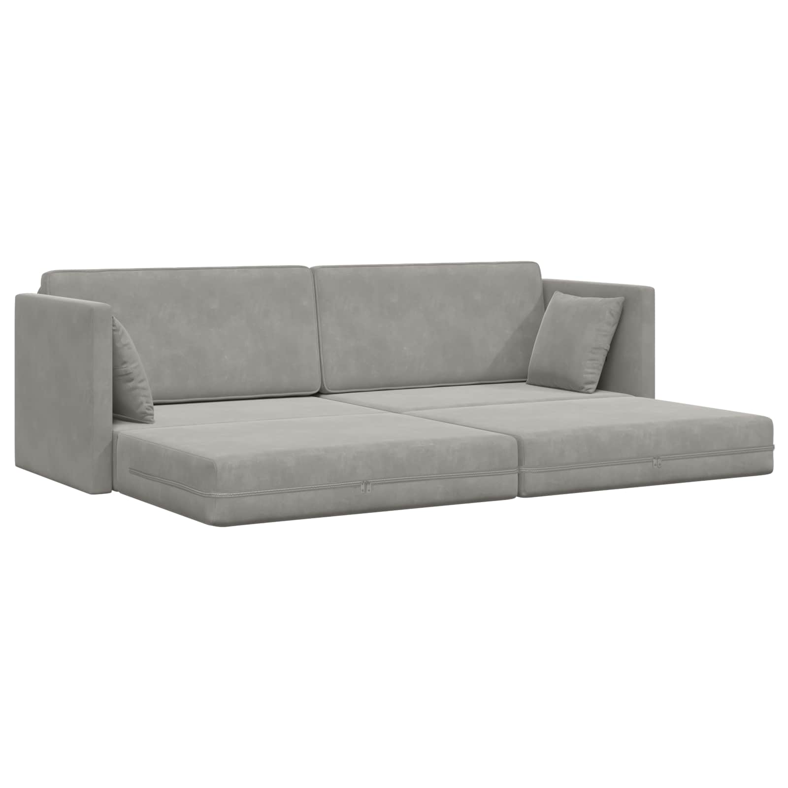 Vloerslaapbank Lichtgrijs 213 x 70 x 77 cm Fluweel