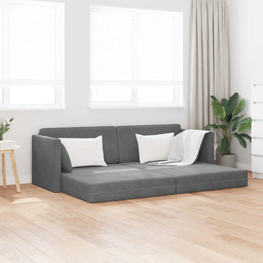 Vloerslaapbank Donkergrijs 213 x 70 x 77 cm Fluweel