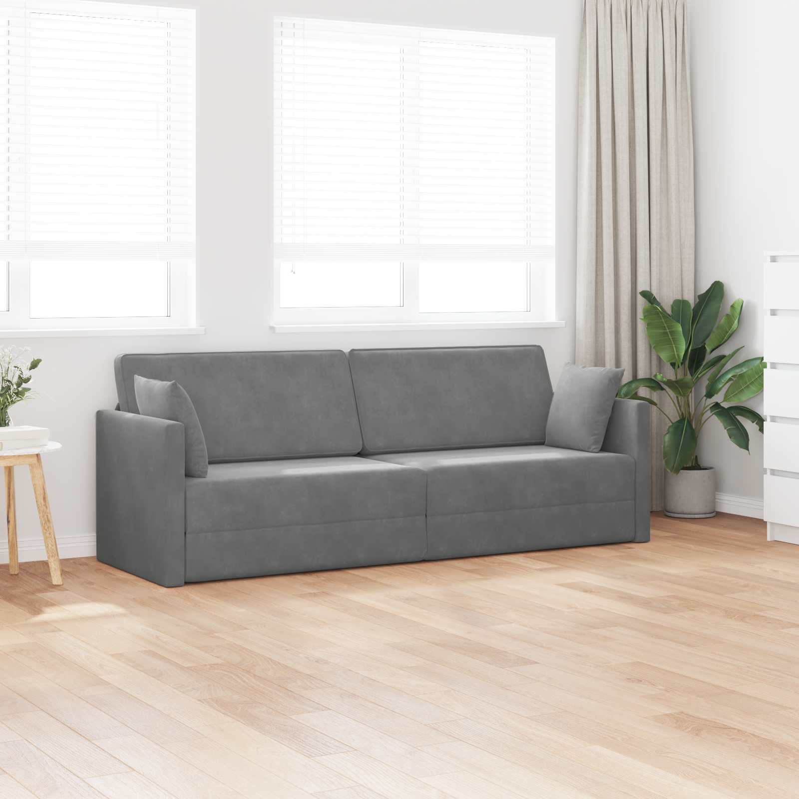 Vloerslaapbank Donkergrijs 213 x 70 x 77 cm Fluweel