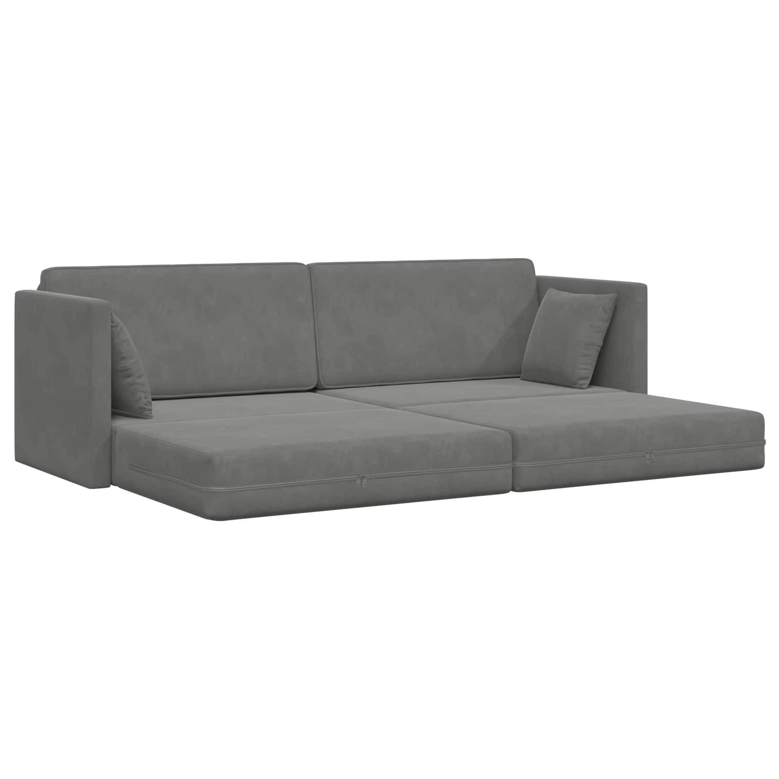 Vloerslaapbank Donkergrijs 213 x 70 x 77 cm Fluweel