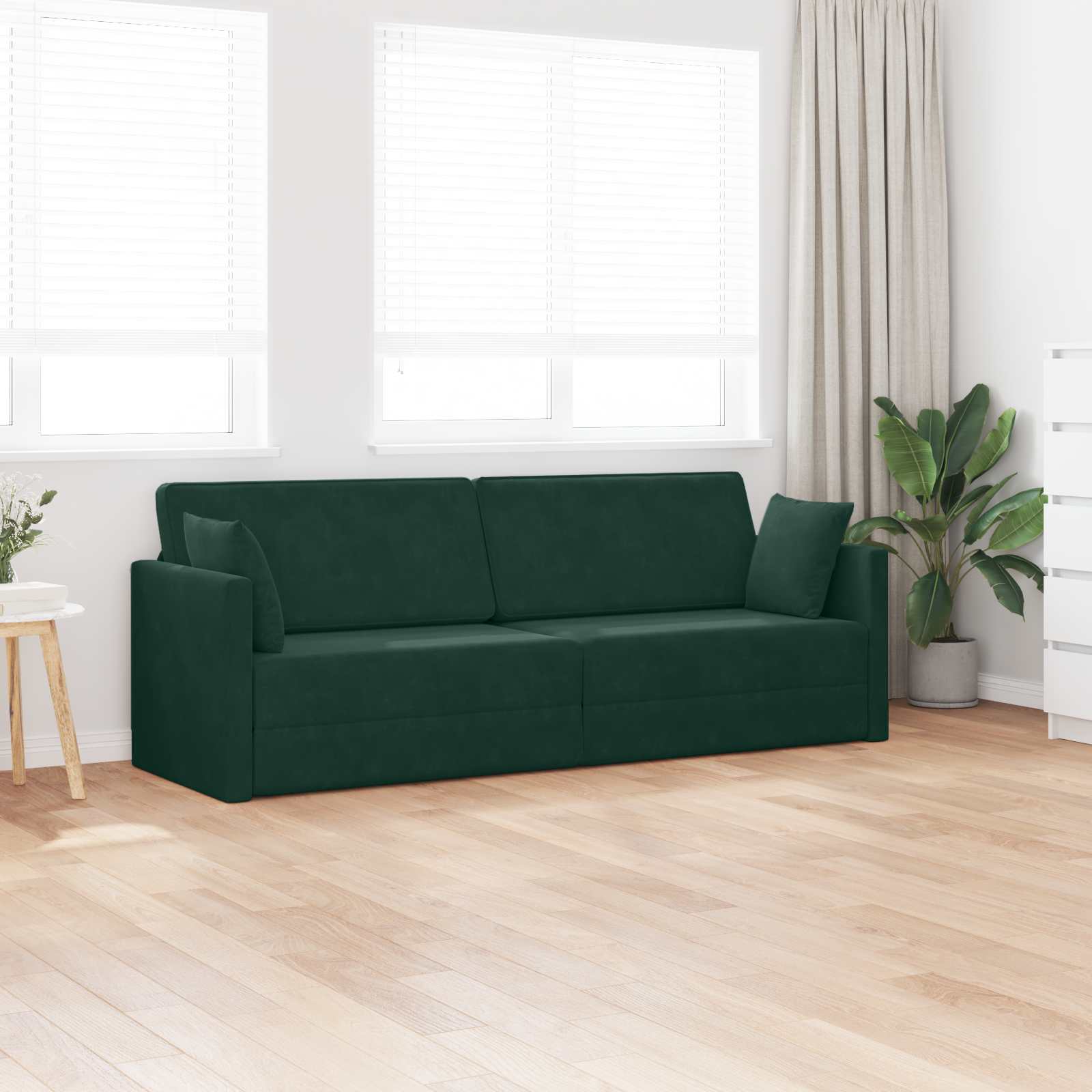 Vloerslaapbank Donkergroen 213 x 70 x 77 cm Fluweel