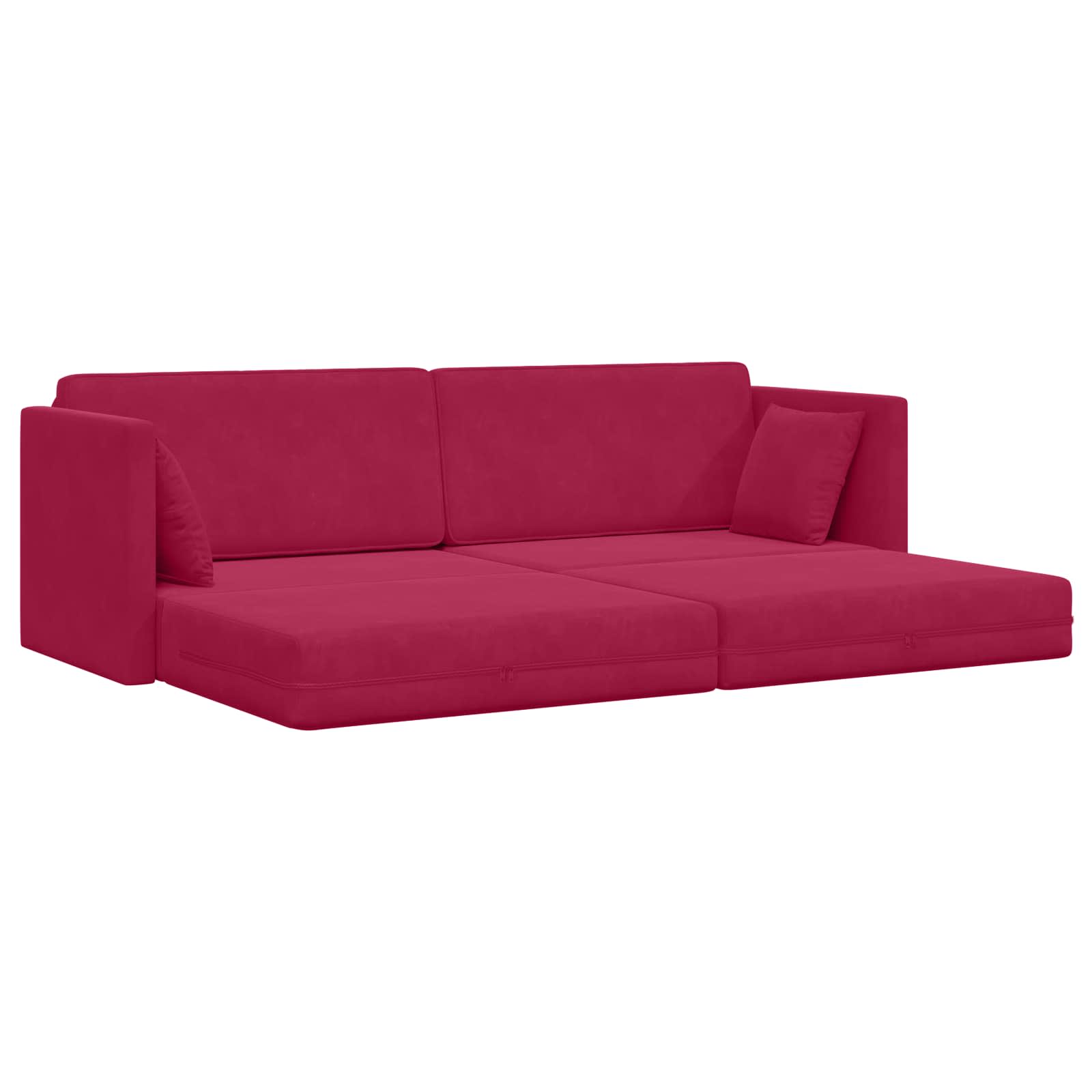 Vloerslaapbank Wijnrood 213 x 70 x 77 cm Fluweel