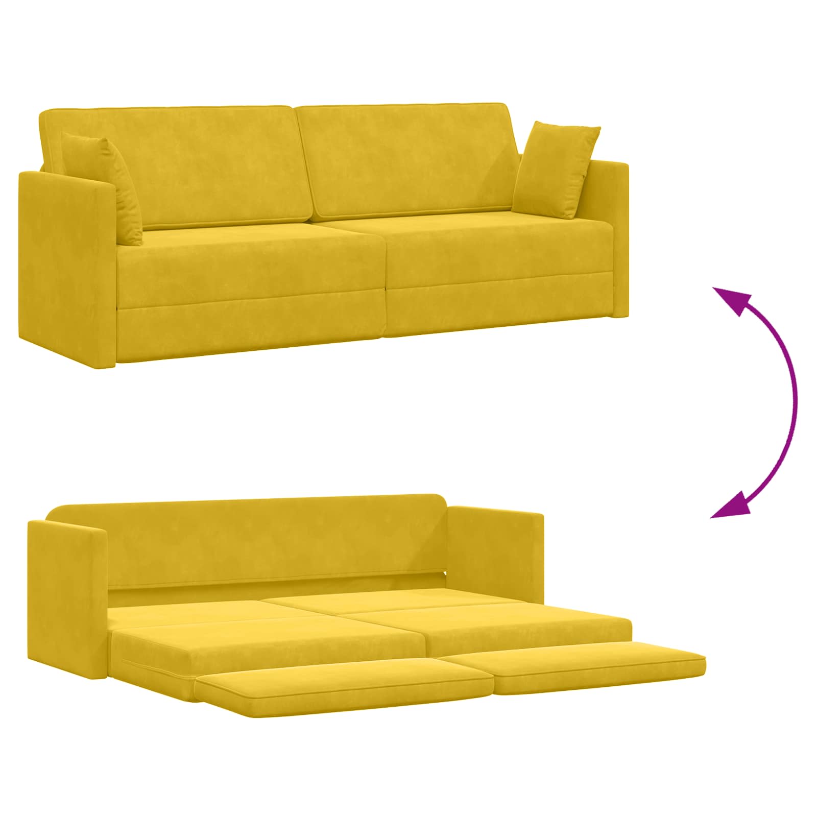 Vloerslaapbank Geel 213 x 70 x 77 cm Fluweel