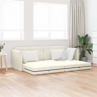 Vloerslaapbank Crème 213 x 70 x 77 cm Fluweel