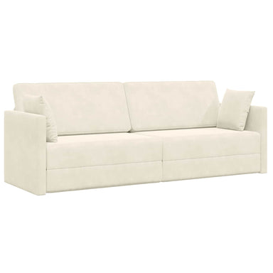 Vloerslaapbank Crème 213 x 70 x 77 cm Fluweel