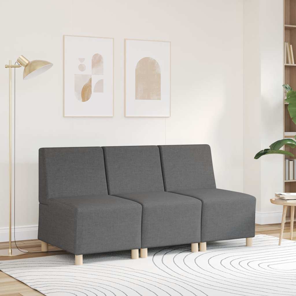 Modulaire bank zonder armleuningen donkergrijs 55 cm stof