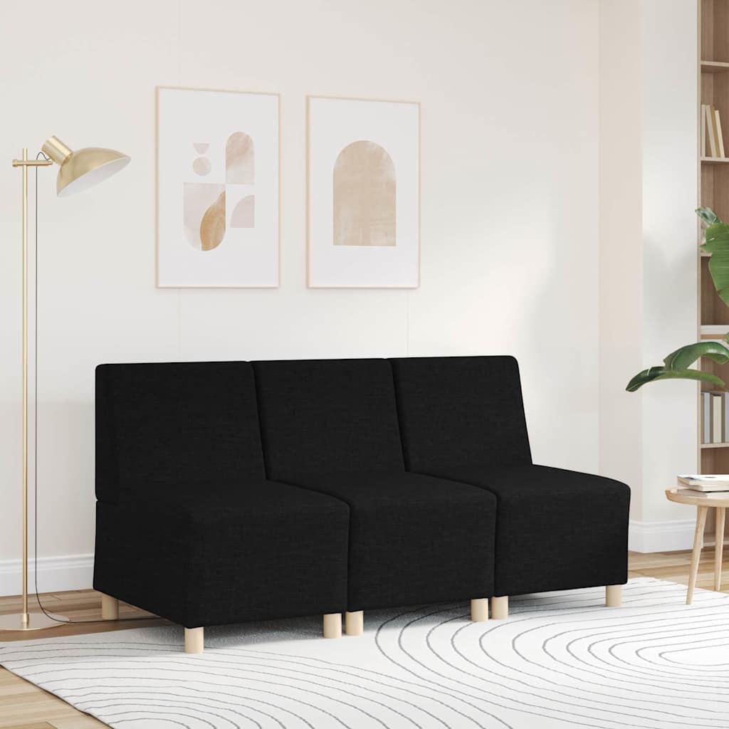 Modulaire Bank Zonder Armleuningen 55 Cm Stof Zwart