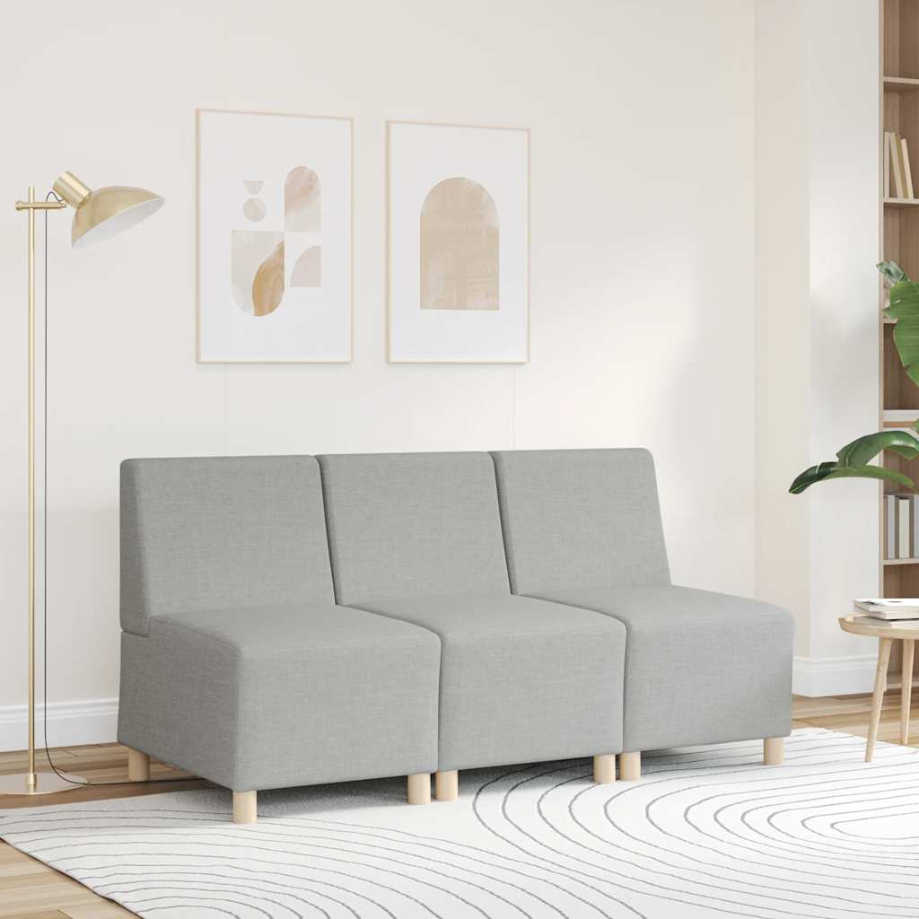 Modulaire bank zonder armleuningen Wolkengrijs 55 cm stof