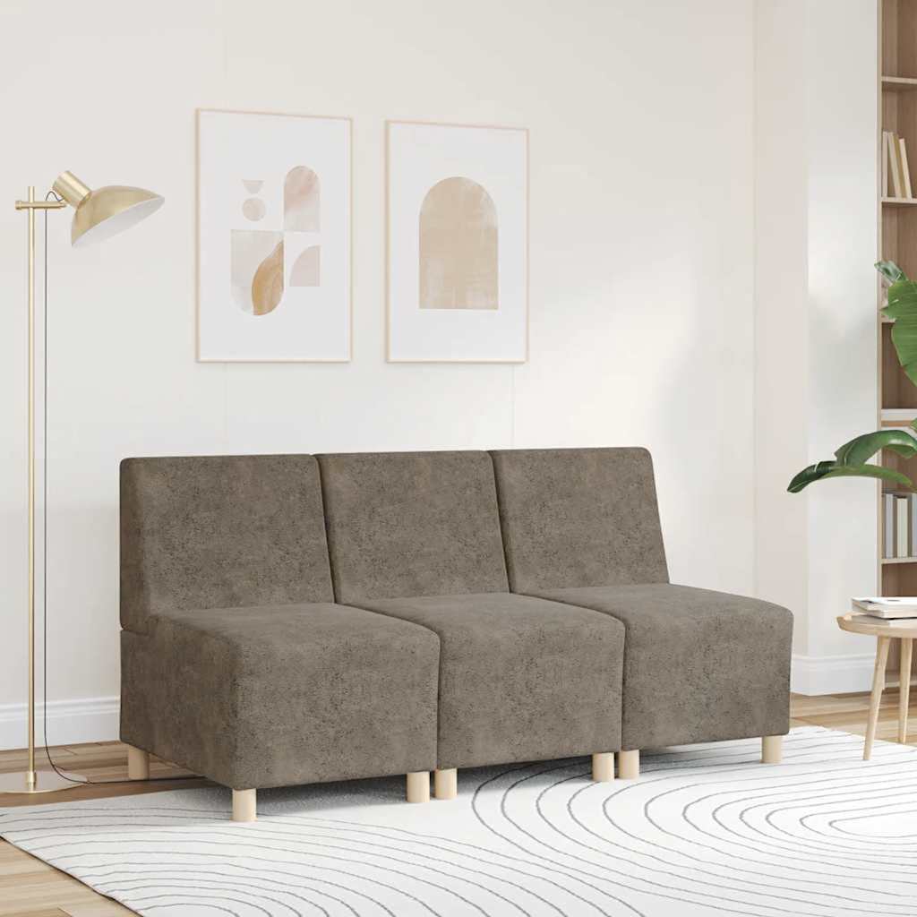Modulaire Bank Zonder Armleuningen 55 Cm Imitatiesuède Donkergrijs