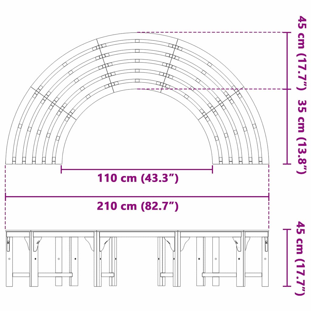 Boom bank 4-Aantal zitplaatsen 210 x 80 x 45 cm