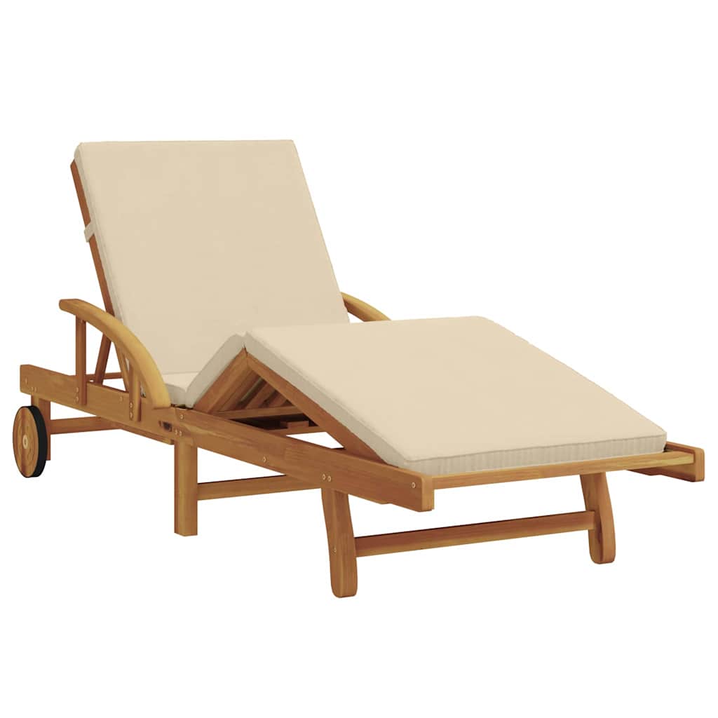 Ligstoel Beige 200 x 67 x 84 cm Massief Acaciahout