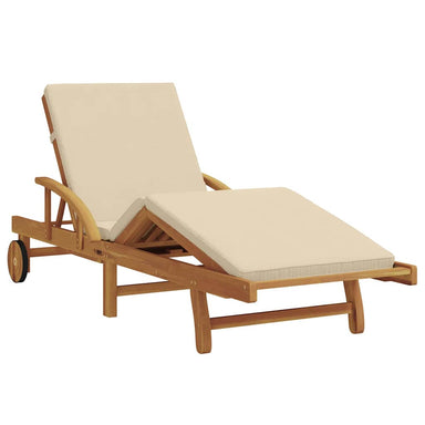 Ligstoel Beige 200 x 67 x 84 cm Massief Acaciahout