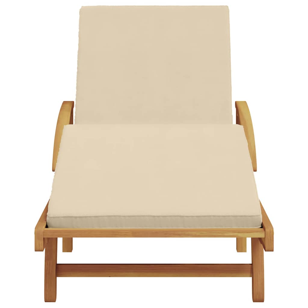Ligstoel Beige 200 x 67 x 84 cm Massief Acaciahout