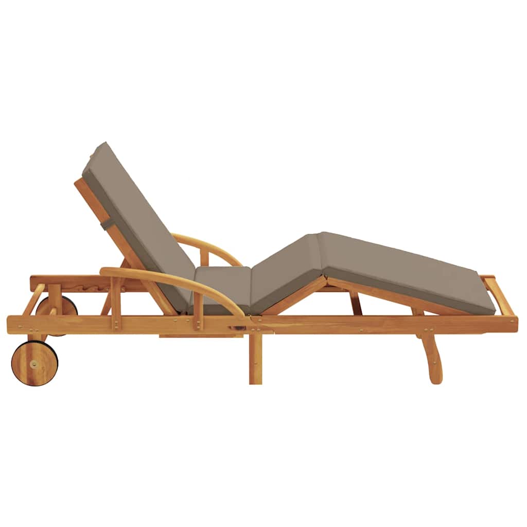Ligstoel Taupe 200 x 67 x 84 cm Massief Acaciahout