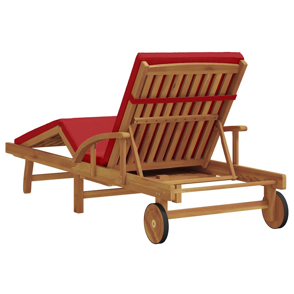 Ligstoel Rood 200 x 67 x 84 cm Massief Acaciahout