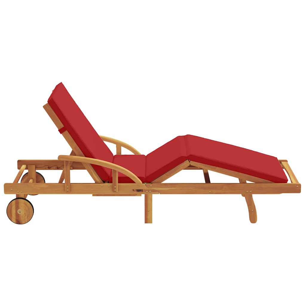 Ligstoel Rood 200 x 67 x 84 cm Massief Acaciahout