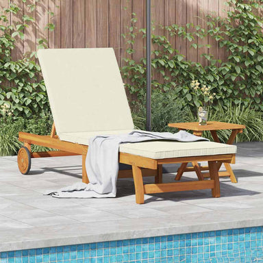 Ligstoel Bruin en Crème 199 x 63 x 85 cm Massief Acaciahout