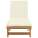 Ligstoel Bruin en Crème 199 x 63 x 85 cm Massief Acaciahout