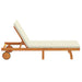 Ligstoel Bruin en Crème 199 x 63 x 85 cm Massief Acaciahout