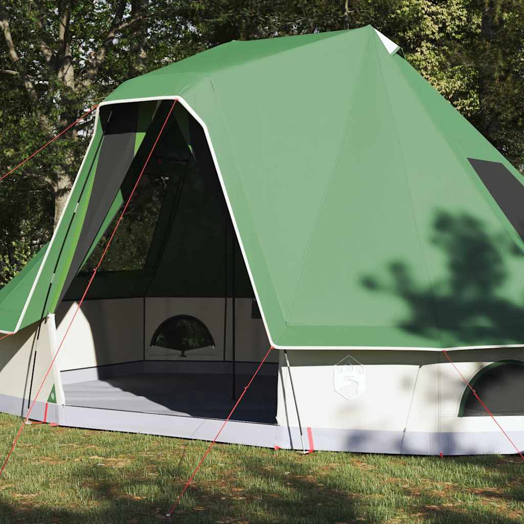 Tipi Tent met dak met opslag Groen 466 x 310 x 240 cm taft