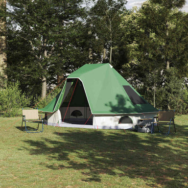 Tipi Tent met dak met opslag Groen 466 x 310 x 240 cm taft