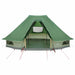 Tipi Tent met dak met opslag Groen 466 x 310 x 240 cm taft