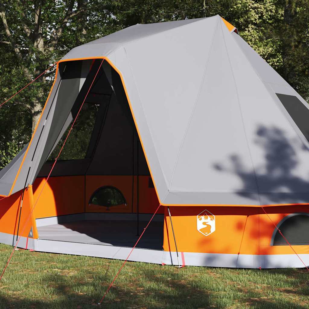 Tipi Tent met dak Grijs en Oranje 466 x 310 x 240 cm taft