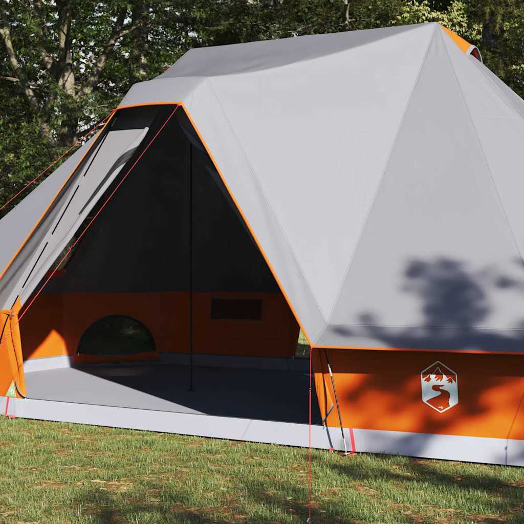 Tipi Tent 10-persoons Grijs en Oranje taft