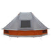 Tipi Tent 10-persoons Grijs en Oranje taft