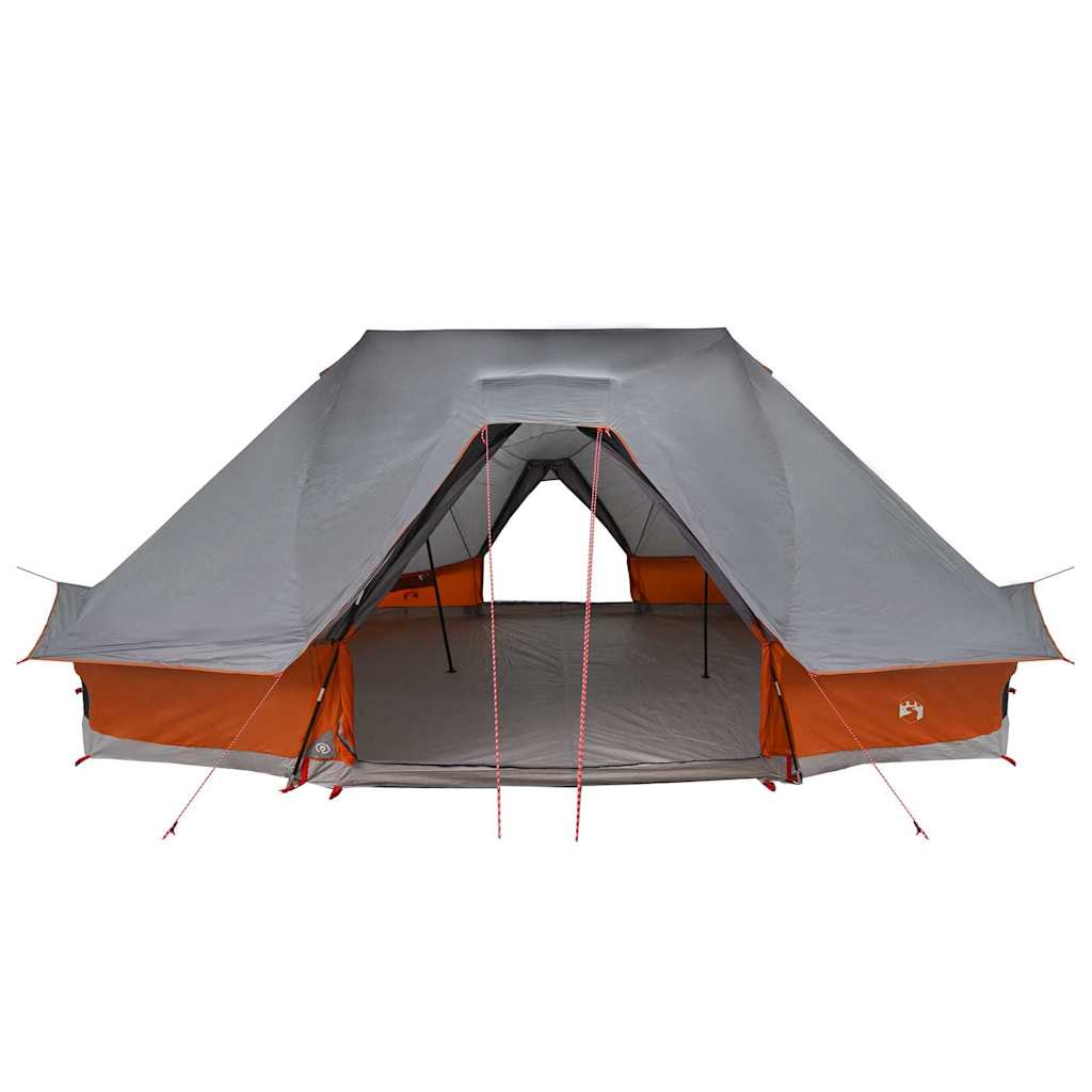 Tipi Tent 10-persoons Grijs en Oranje taft