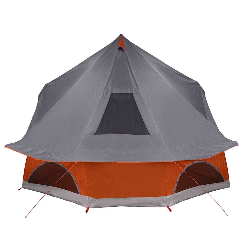 Tipi Tent 10-persoons Grijs en Oranje taft