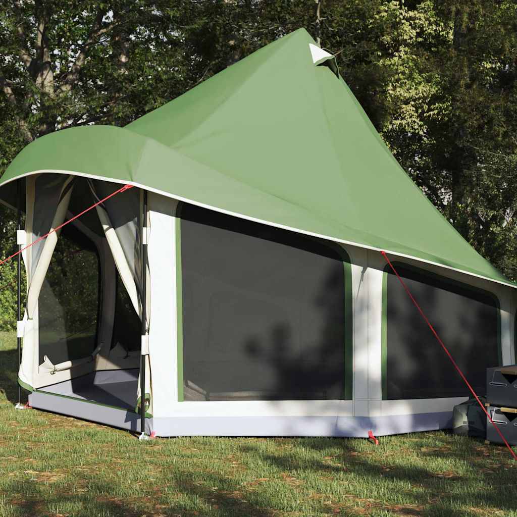 Tipi Tent met dak met opslag Groen 404 x 370 x 270 cm taft