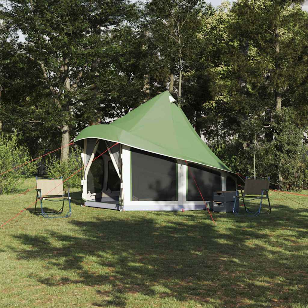 Tipi Tent met dak met opslag Groen 404 x 370 x 270 cm taft