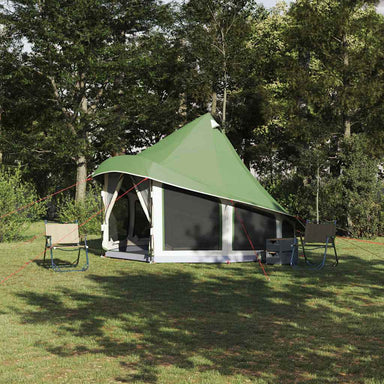 Tipi Tent met dak met opslag Groen 404 x 370 x 270 cm taft