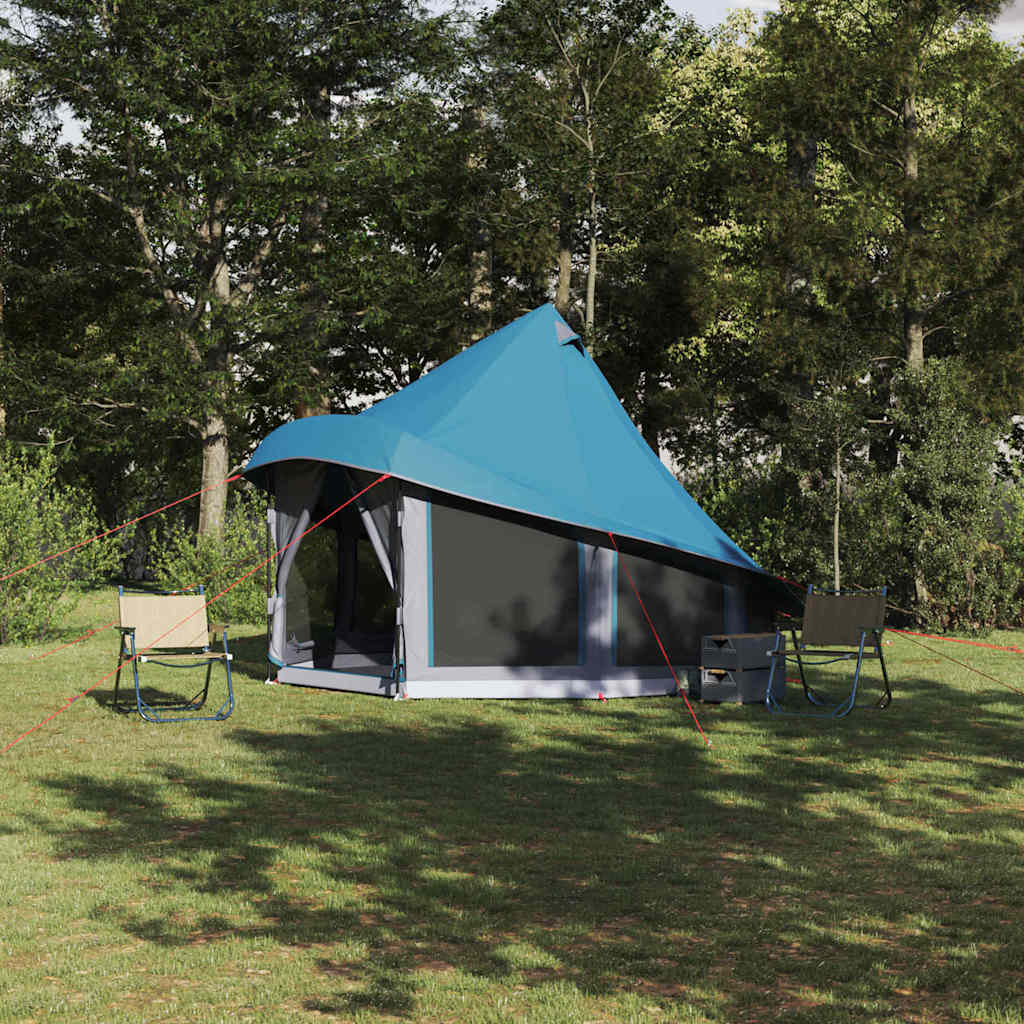 Tipi Tent met dak met opslag Blauw 404 x 370 x 270 cm taft