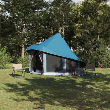 Tipi Tent met dak met opslag Blauw 404 x 370 x 270 cm taft