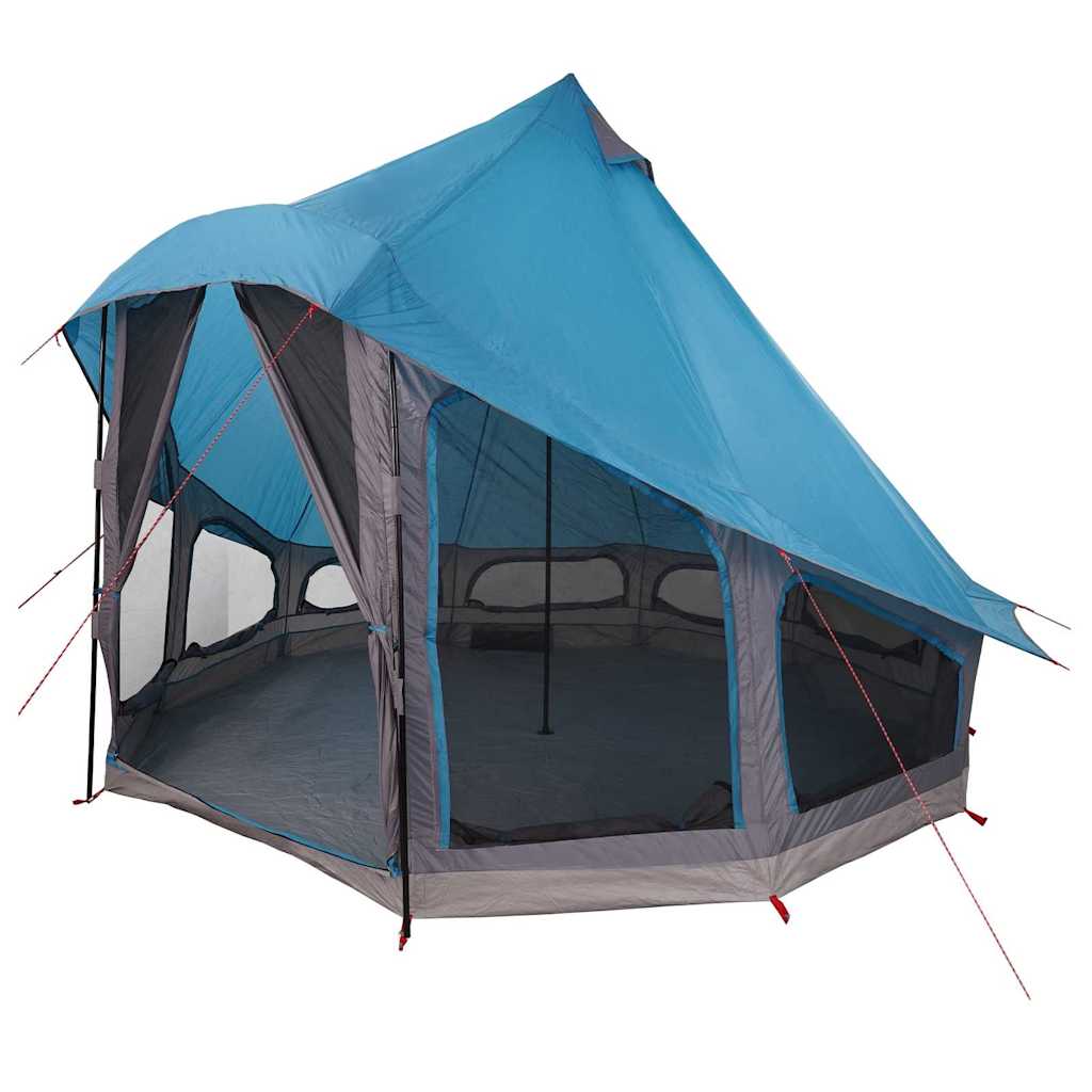 Tipi Tent met dak met opslag Blauw 404 x 370 x 270 cm taft