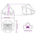 Tipi Tent met dak met opslag Blauw 404 x 370 x 270 cm taft