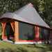 Tipi Tent met dak Grijs en Oranje 404 x 370 x 270 cm taft