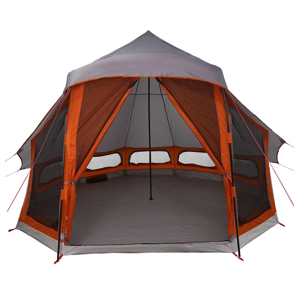 Tipi Tent met dak Grijs en Oranje 404 x 370 x 270 cm taft