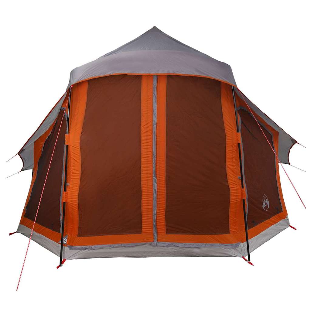 Tipi Tent met dak Grijs en Oranje 404 x 370 x 270 cm taft