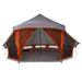 Tipi Tent met dak Grijs en Oranje 508 x 470 x 300 cm taft