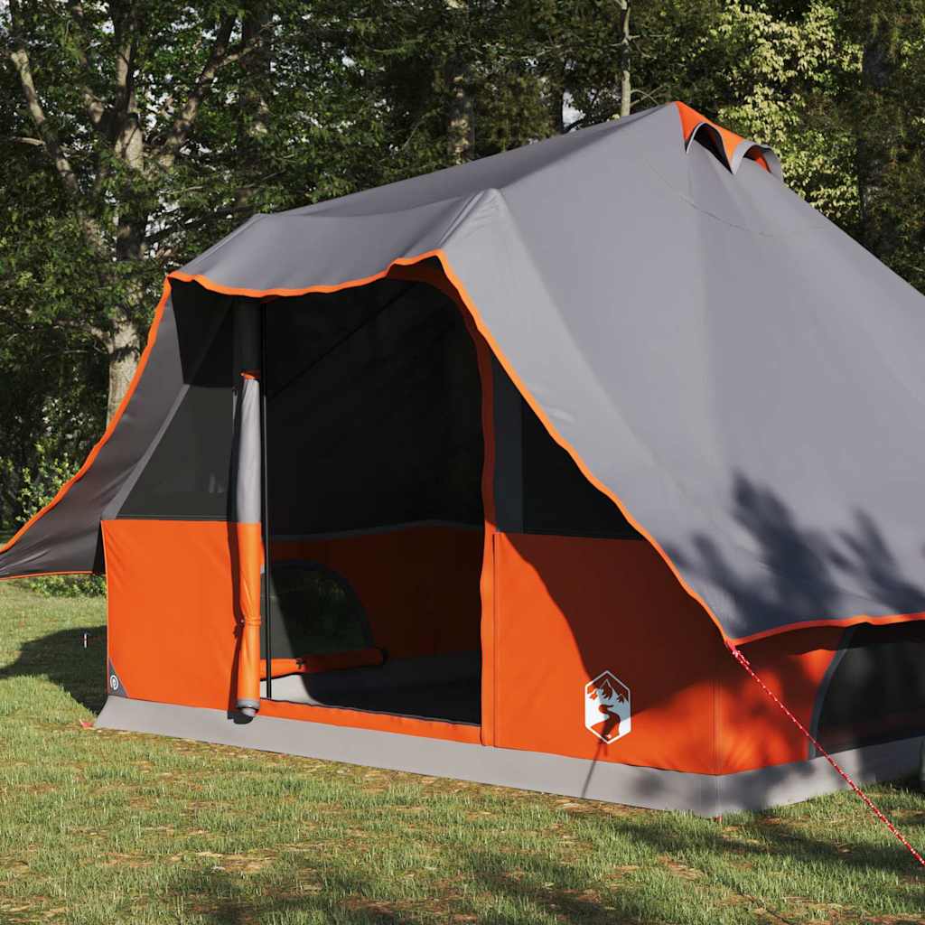 Tipi Tent met dak Grijs en Oranje 358 x 296 x 258 cm taft