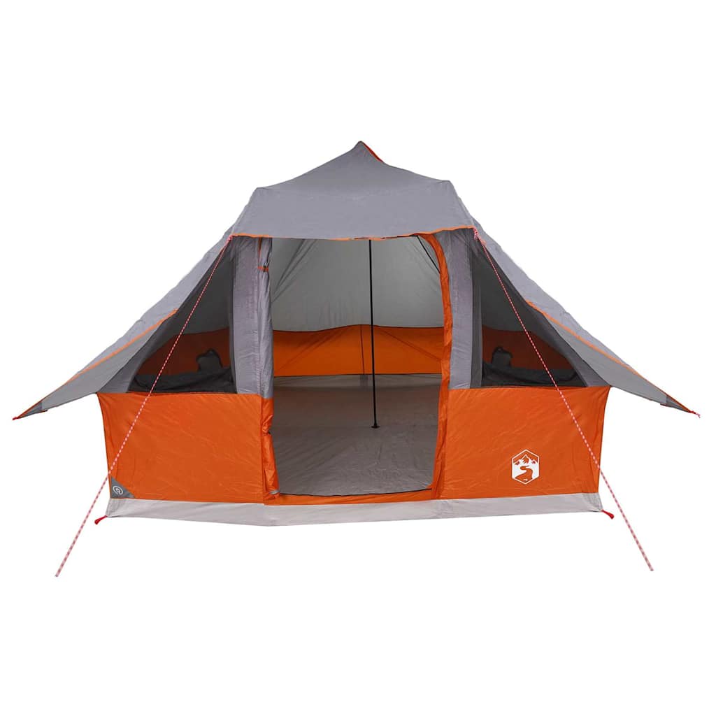 Tipi Tent met dak Grijs en Oranje 358 x 296 x 258 cm taft