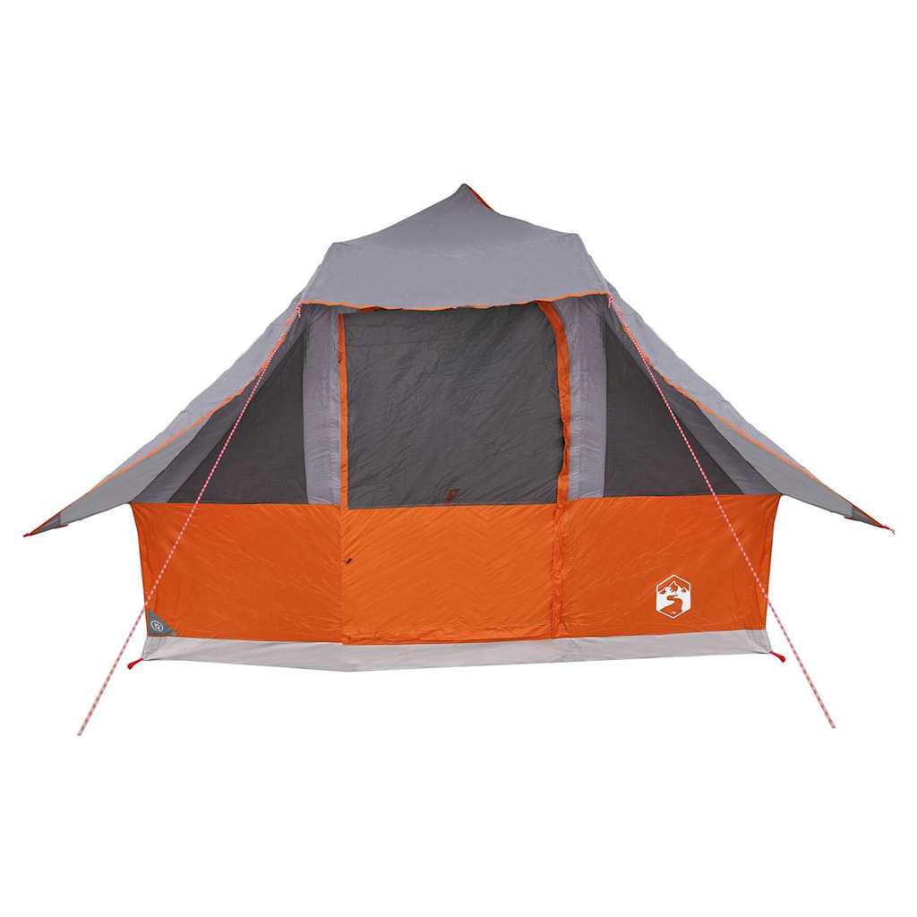 Tipi Tent met dak Grijs en Oranje 358 x 296 x 258 cm taft