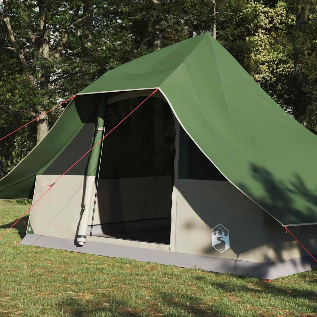 Tipi Tent met dak met opslag Groen 364 x 281 x 257 cm taft